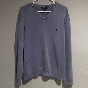 Ralph Lauren V-neck sweater in blue (size medium)